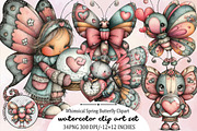 Whimsical Spring Butterfly Clipart B, an Illustration by SVGArt (Thumbnail 1 of 7)