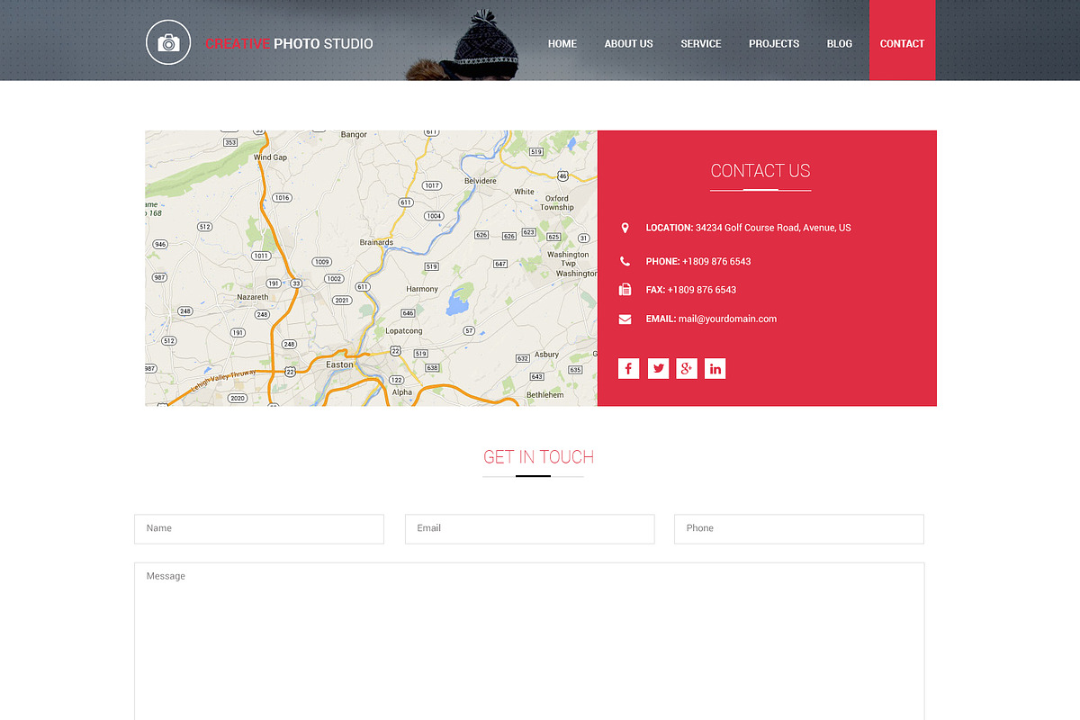 Photo Studio PSD Website Template, a Landing Page Template by WebbyTemplates (Photo 8 of 8)