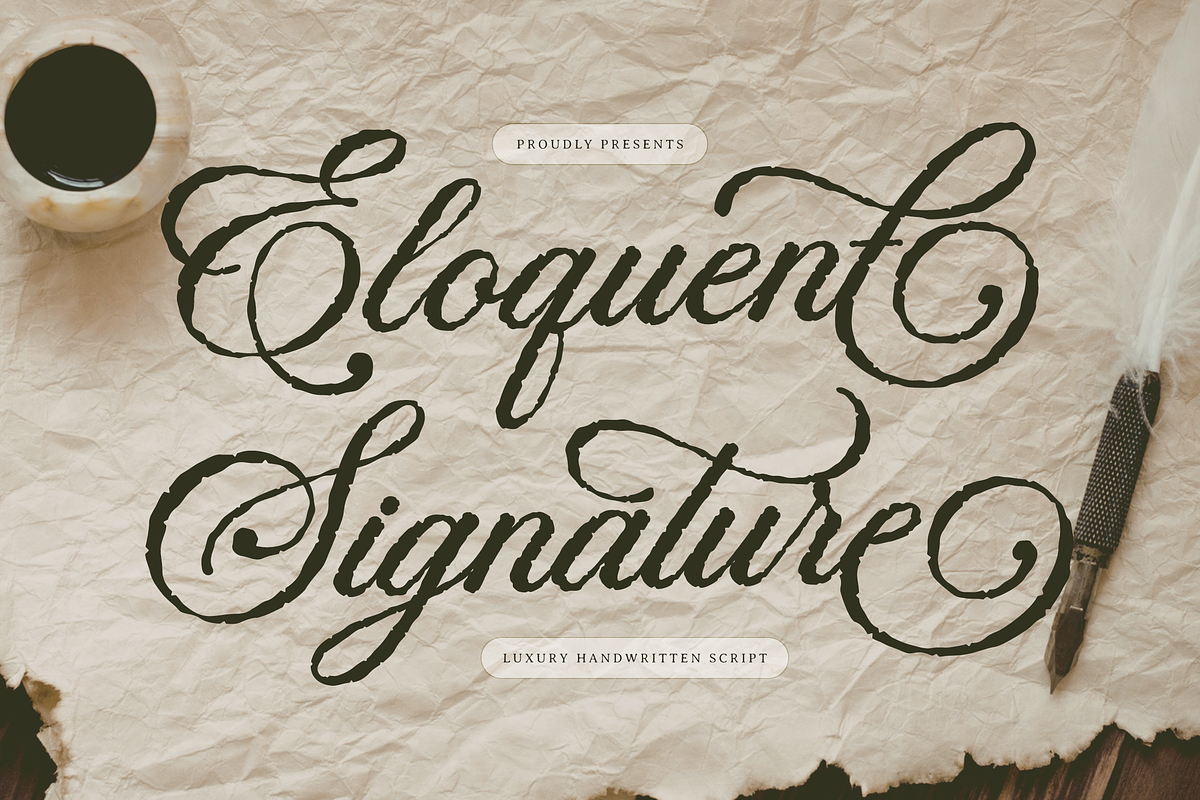 Eloquent Signature-Luxury Script, a Script Font by Namara Creative Studio (Photo 1 of 12)