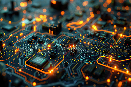 Close-up of Advanced Circuit Board,, a Background Photo by LOGOCREATIVE