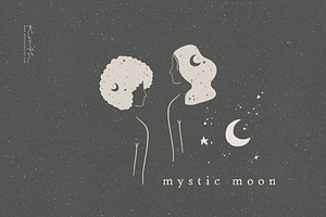 MOON GIRLS / Illustration Png Vector