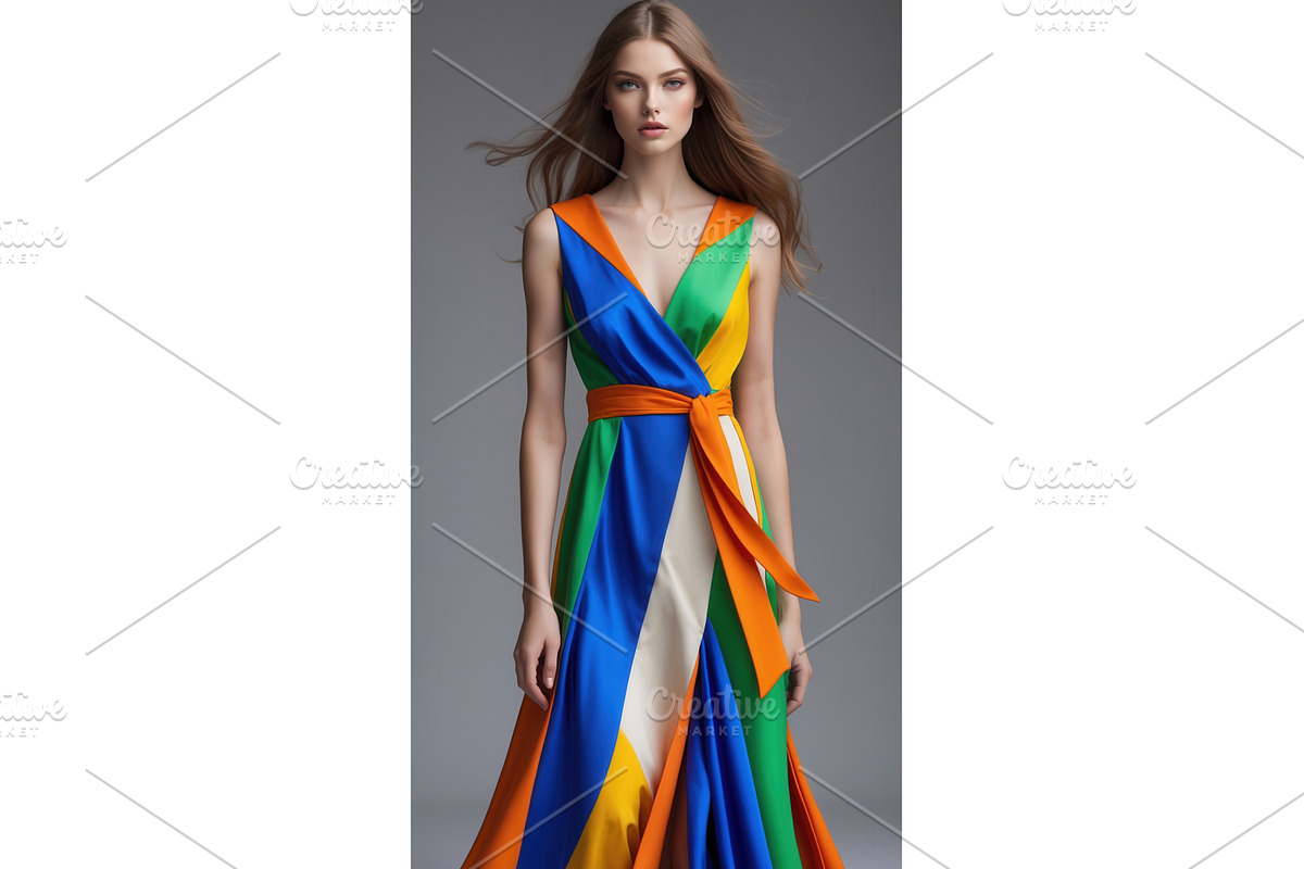 Elegant woman in a colorful, an Illustration by tilialucida