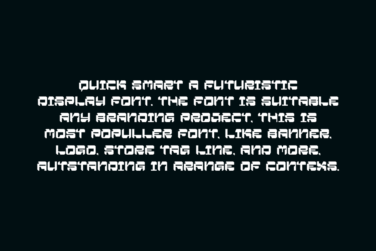 Quick Smart - Futuristic Font, a Sans Serif Font by Iqsiart Studio (Photo 2 of 6)