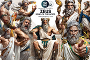 Zeus Greek god clipart Set, a Person Illustration by ThatsDesignArt (Thumbnail 1 of 10)