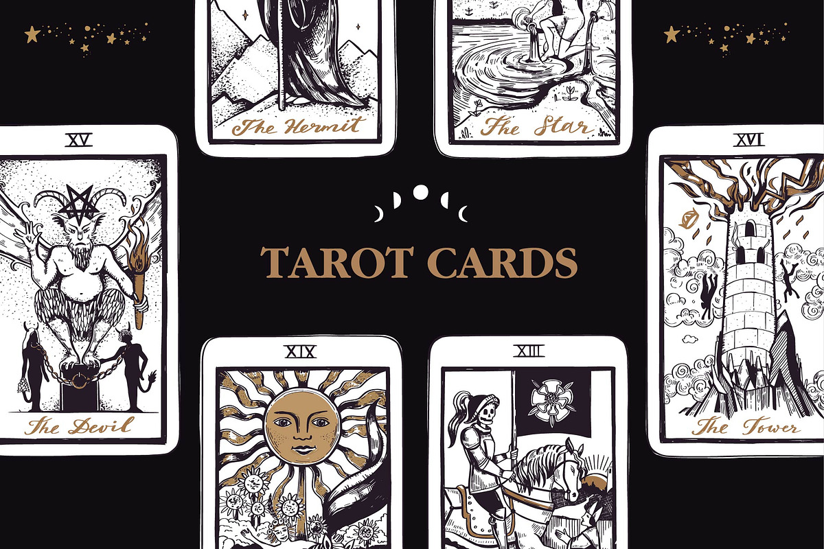 Vintage Tarot cards magic collection, an Illustration by Wild Muse (Photo 1 of 3)