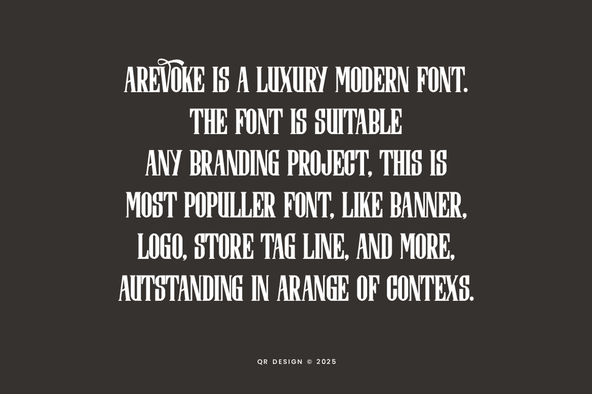 Arevoke - Bold Serif Font, a Serif Font by QR Design Studio (Photo 4 of 8)