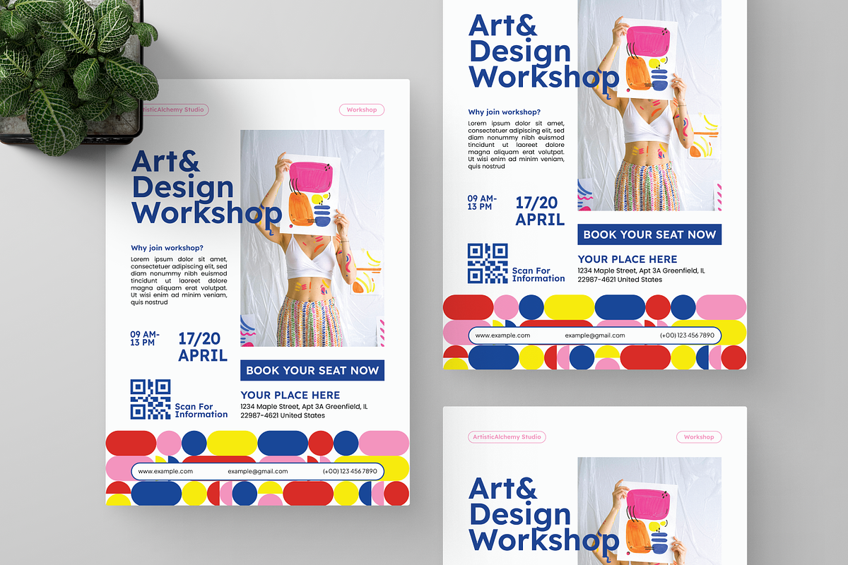 Colorfull Art Design Workshop Flyer, a Flyer Template by Annora Studio (Photo 2 of 4)