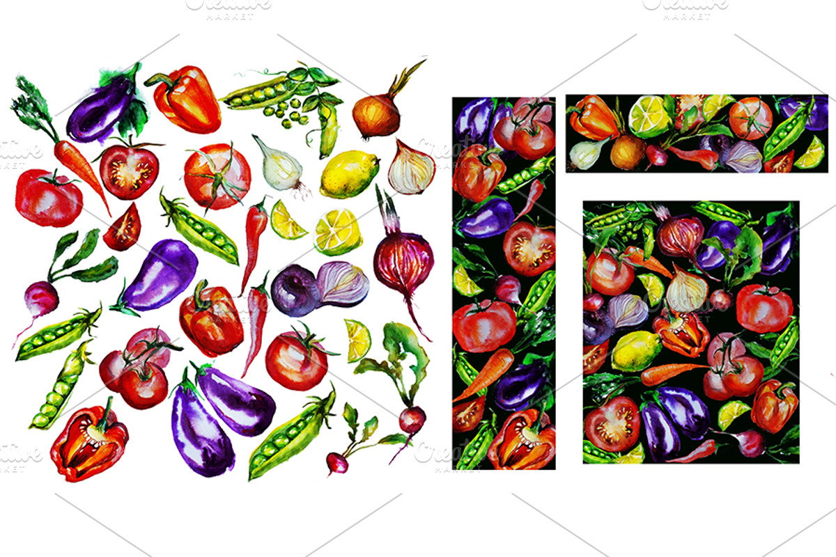 vegetarian set, a Food Illustration by art_mouse (Photo 9 of 10)