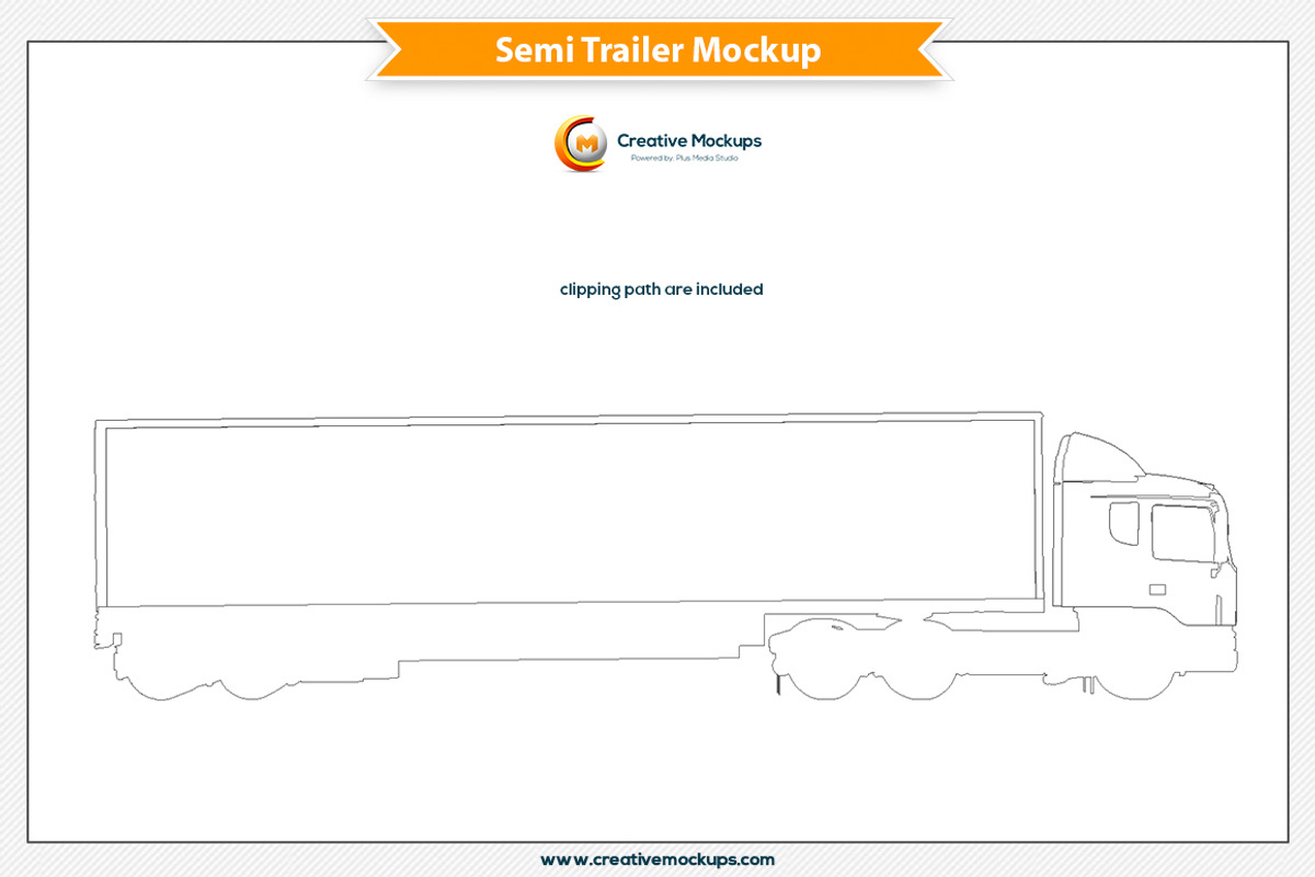 Semi Trailer Mockup, an Advertising Mockup by Plus Media (Photo 4 of 4)