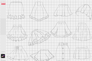 Procreate Skirts Drawing Guides