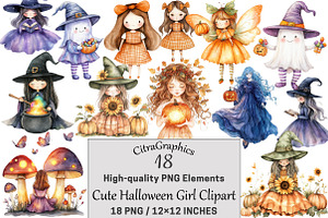 Cute Halloween Girl Sublimation, a Seasonal Illustration by CitraGraphics