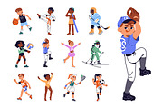 Children playign sports games set, a Person Illustration by PaperTrident (Thumbnail 1 of 7)