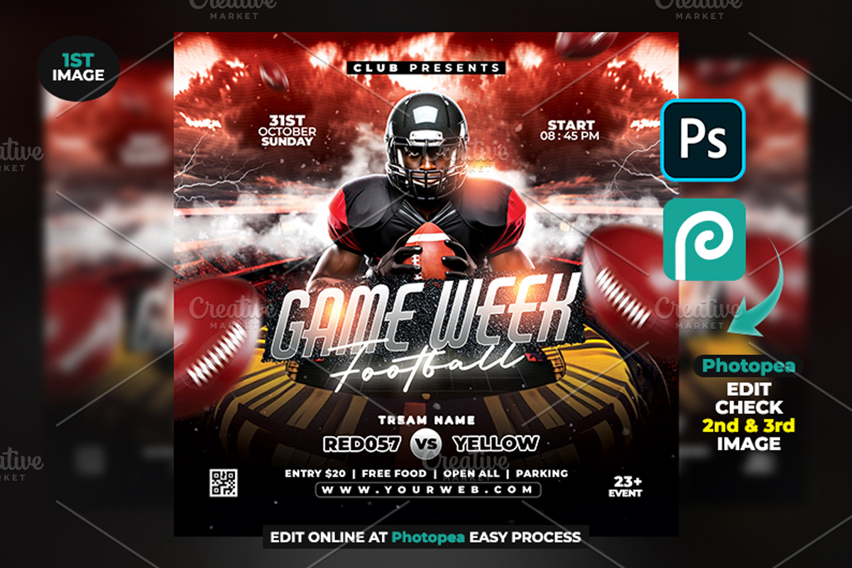 Best American Football Flyer PSD, a Flyer Template by StarPixles11 (Photo 2 of 2)