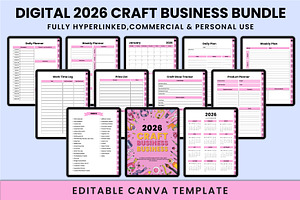 Digital 2026 Craft Business Bundle, a Stationery Template by Shumaya
