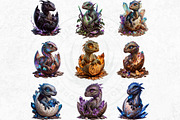 Newborn Dragons clipart set, an Animal Illustration by ThatsDesignArt (Thumbnail 4 of 10)