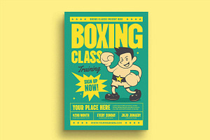 Boxing Class Training Flyer Template, a Flyer Template by megarez