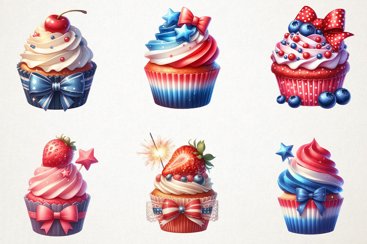 4th Of July Coquette Cupcake Sublima, a Seasonal Illustration by RobertsArt (Photo 2 of 7)