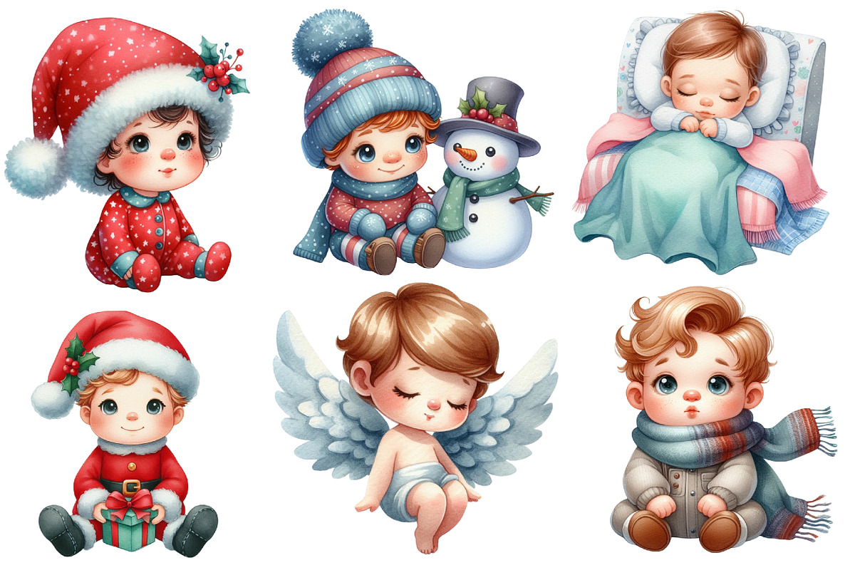 Christmas  Babies PNG Clipart, an Illustration by Designworld (Photo 3 of 6)