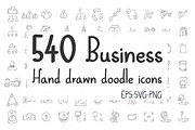 540 Business Hand Drawn doodle Icons, an Outline Icon by TKDoodle (Thumbnail 1 of 9)