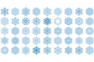 Set of Round Snowflakes With Winter, an Object Illustration by FineArtStudio