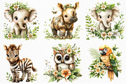 Watercolor - Safari Animals Png, an Illustration by Craft Nest (Thumbnail 3 of 11)