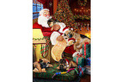 German Shepherd Dog Xmas Wall Art, an Animal Illustration by Art Paradise Studios (Thumbnail 1 of 3)