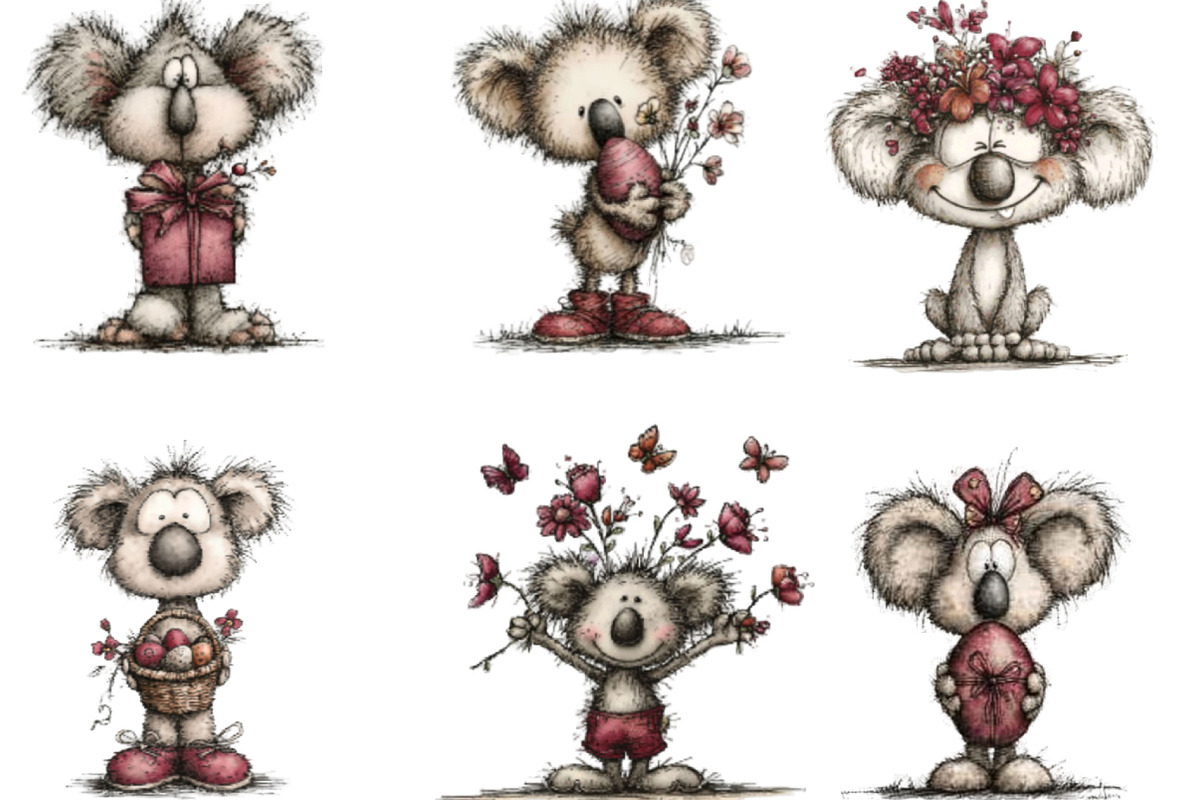 Whimsical Easter Koala Clipart, an Illustration by Designking (Photo 4 of 7)