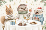 Christmas cozy party, an Animal Illustration by Mimomy (Thumbnail 5 of 14)