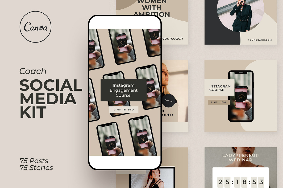 Coach Social Media Kit, a Social Media Template by Design District (Photo 1 of 21)