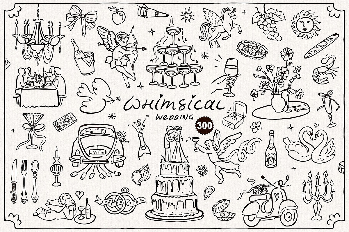 Whimsical Wedding Clipart Collection, an Object Illustration by Ayya Studio (Photo 1 of 20)