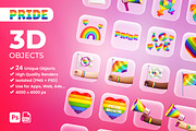 LGBT PRIDE Objects Set 3D Cartoon, an Object Illustration by TandemStock (Thumbnail 1 of 4)