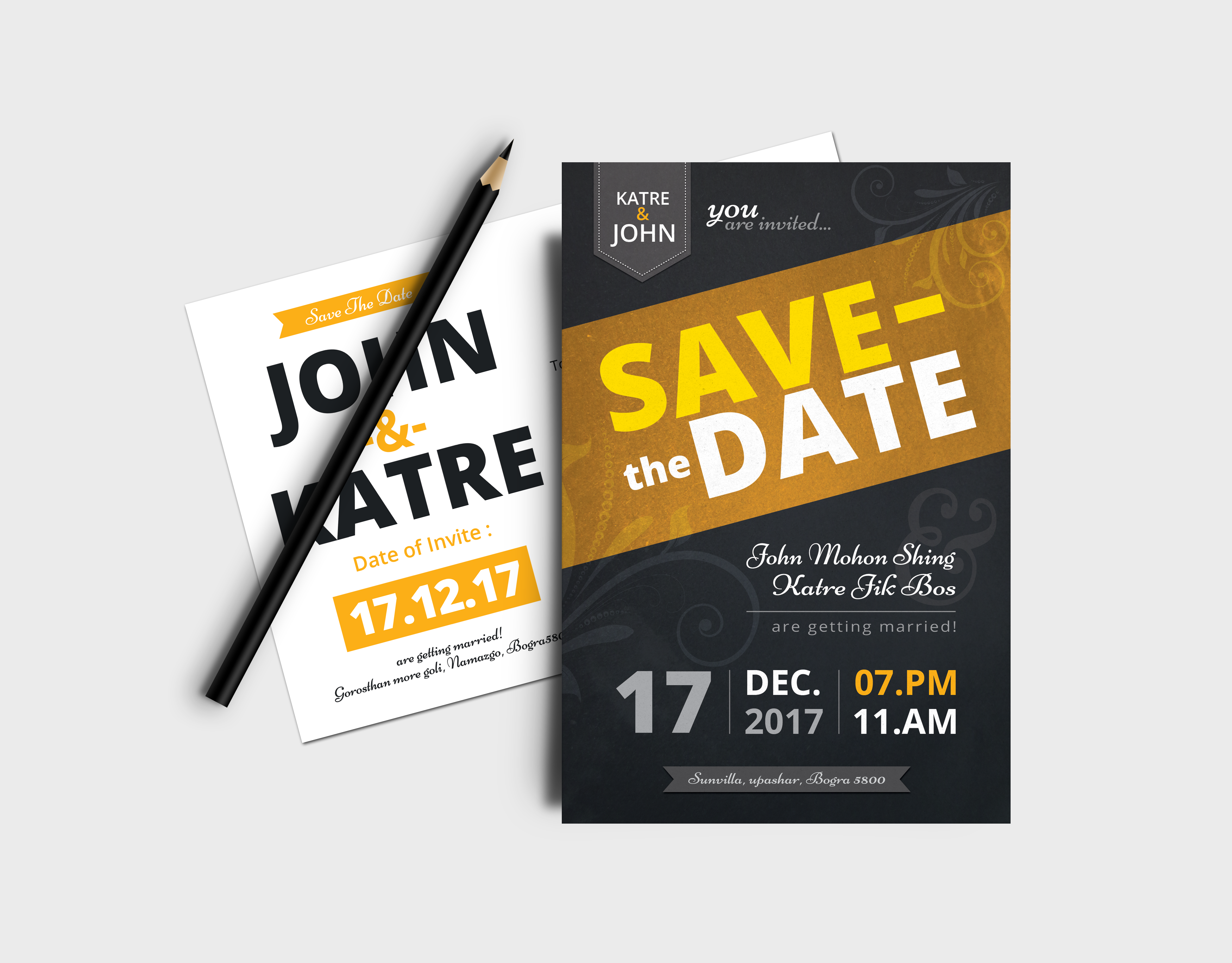 Wedding Invitation Post Card, an Invitation Template by GenerousArt