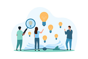 New creative idea research during, a Technology Illustration by Flashvector
