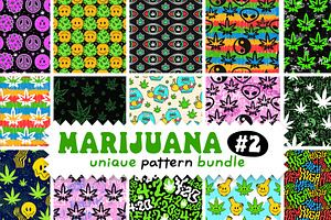 Marijuana Seamless Pattern Bundle 2, a Pattern Graphic by Slavko Kahovsky