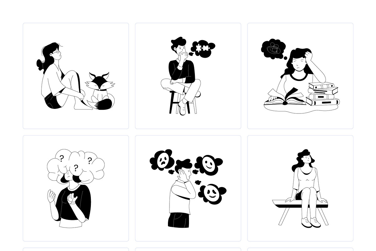 35 Thinking Illustrations, a Person Illustration by Prosymbols (Photo 8 of 8)