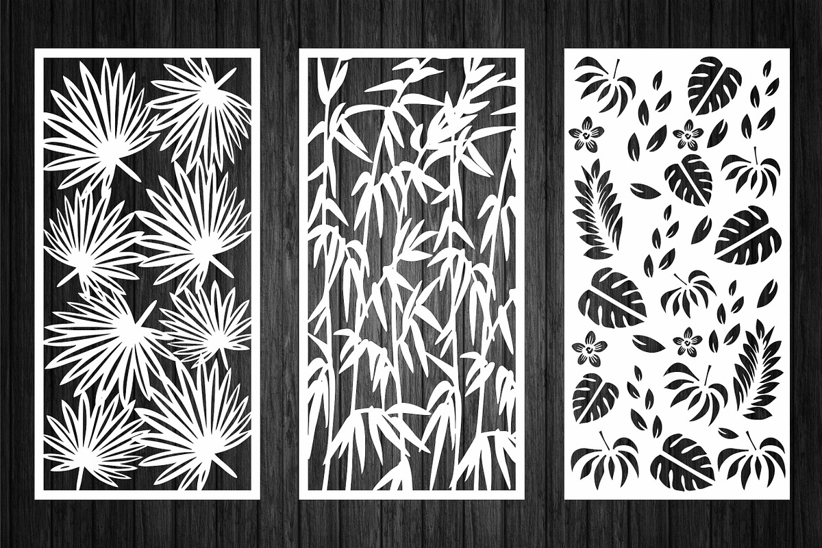 Tropical leaves decorative panels, a Graphic by CncCutModel (Photo 3 of 3)