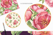 Peonies Seamless Patterns, a Pattern Graphic by Irina Diasli (Thumbnail 6 of 8)