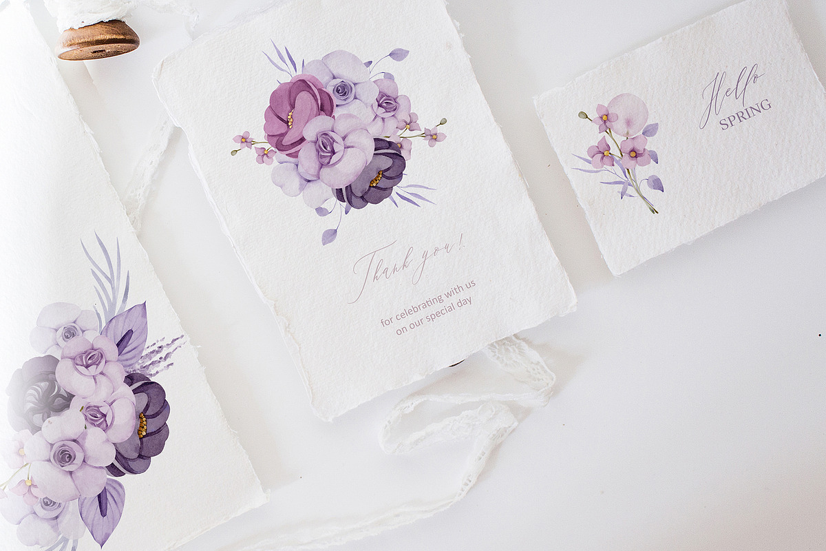 Very Peri Blooming Spring Set, an Illustration by nathalieclaire (Photo 2 of 17)