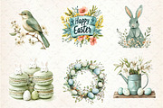Sage Green Easter Clipart, an Illustration by Dream Creation (Thumbnail 4 of 6)