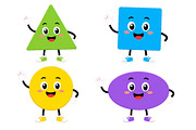 Cute geometric shape characters set, an Object Illustration by ZinetroN (Thumbnail 2 of 3)