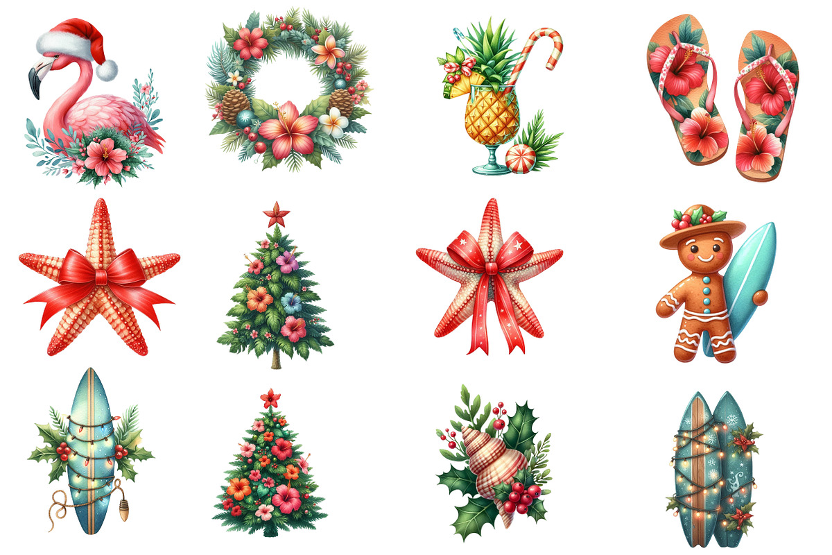 Watercolor Hula Holidays Clipart, an Illustration by Designworld (Photo 3 of 5)