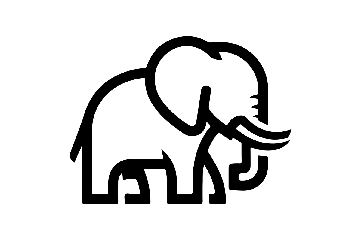 Elephant Vector Black Clipart Set, an Animal Illustration by balal (Photo 10 of 11)