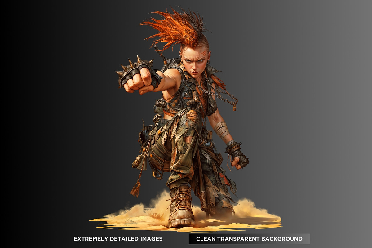 Wasteland Punk Character Clipart Set, a Decorative Illustration by ThatsDesignArt (Photo 10 of 10)
