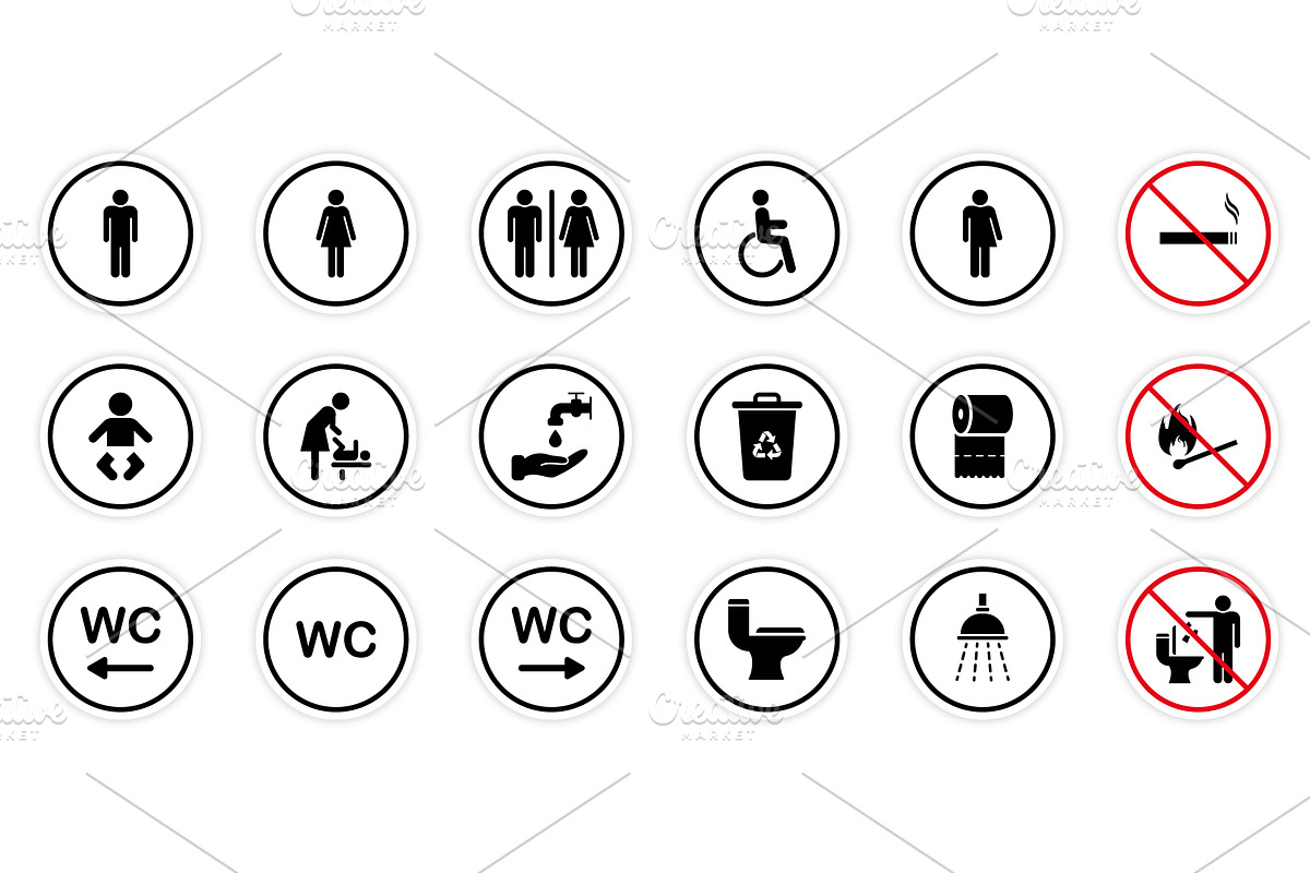 Toilet Room Silhouette Icon, a Solid Icon by Vector Creator