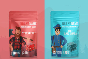 Protein Gummy pouch label Template