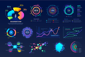 UI interface graphs, charts, an Illustration by Vector Tradition