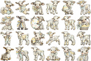 Whimsical Easter Sheep Clipart, an Illustration by designcity5 (Thumbnail 2 of 5)