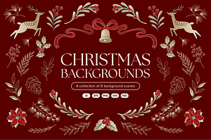 Christmas Backgrounds, an Object Graphic by DesignerCandies