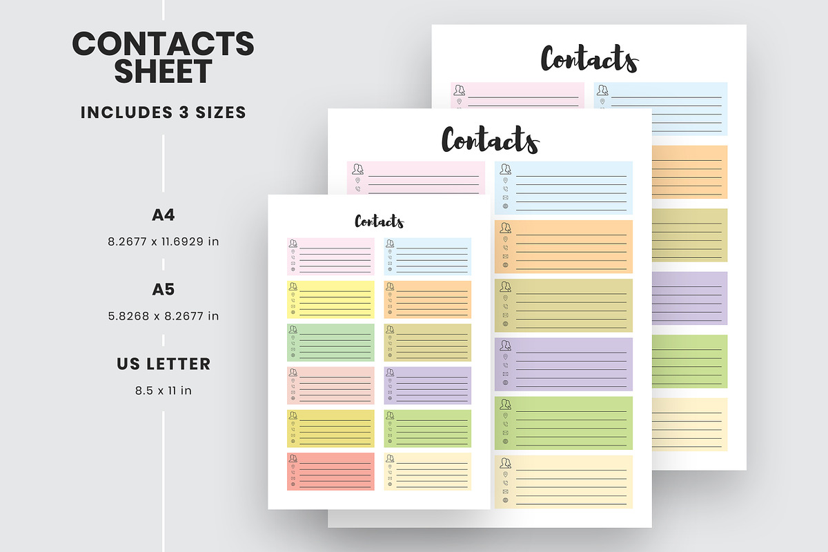 Contact Information Sheet, a Stationery Template by Amit Debnath (Photo 1 of 7)