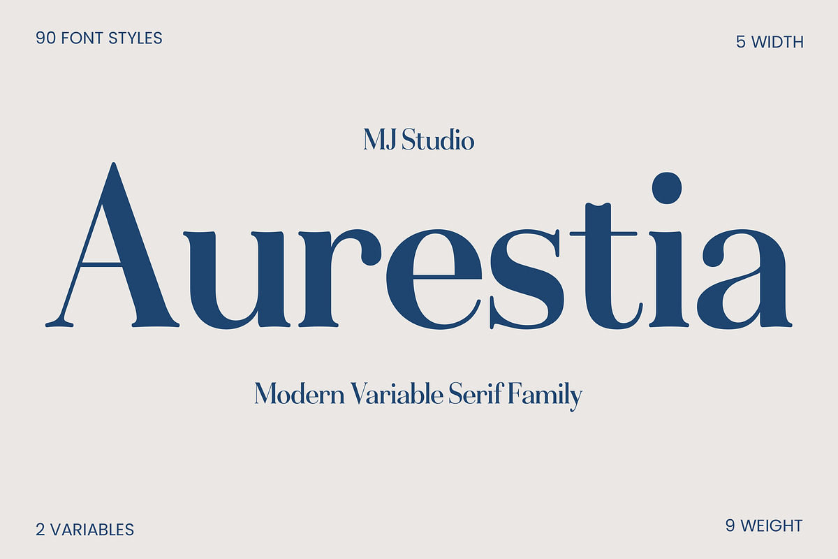Aurestia - 92 Font, a Serif Font by MjStudio31 (Photo 1 of 14)